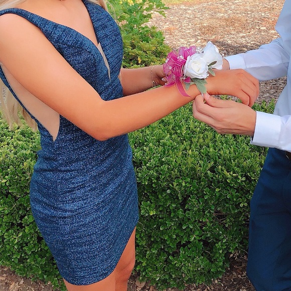 Jovani Navy Dress - Picture 1 of 5